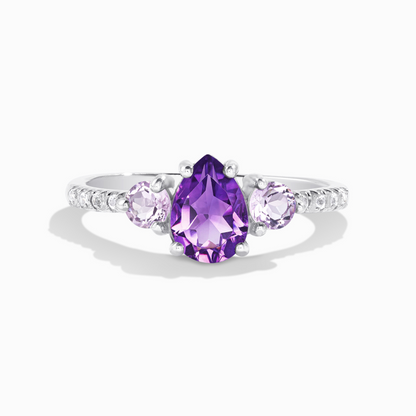 Amethyst and Lavender Amethyst Ring in Sterling Silver