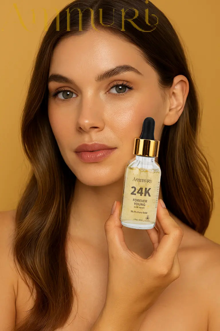 Ammuri 24K Gold Face Serum - Anti-Ageing Collagen Booster Dark Circle Treatment