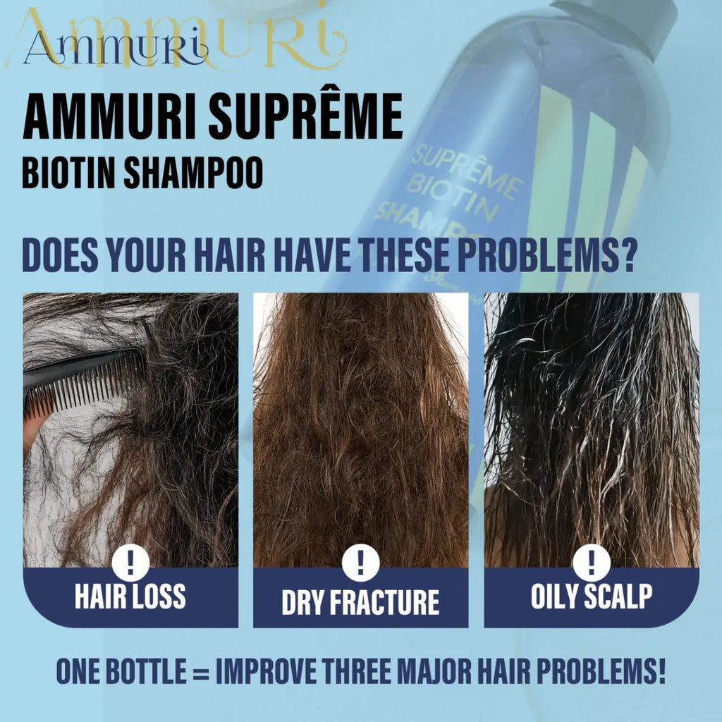 Ammuri Biotin & Caffeine Shampoo | Supports Thicker, Fuller-Looking Hair | 473ml