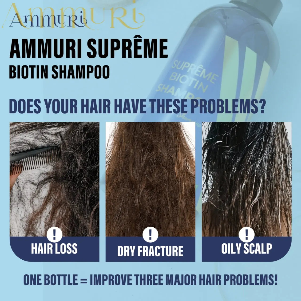Ammuri Biotin & Caffeine Shampoo | Supports Thicker, Fuller-Looking Hair | 473ml