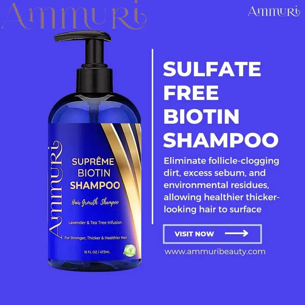 Ammuri Biotin & Caffeine Shampoo & Hair Repair Oil | Fuller-Looking Hair Routine