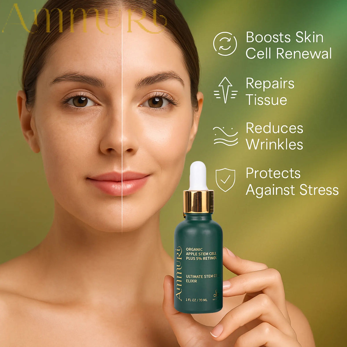 Ammuri Apple Stem Cell Retinol 5% Serum 30ml | High-Strength Evening Renewal