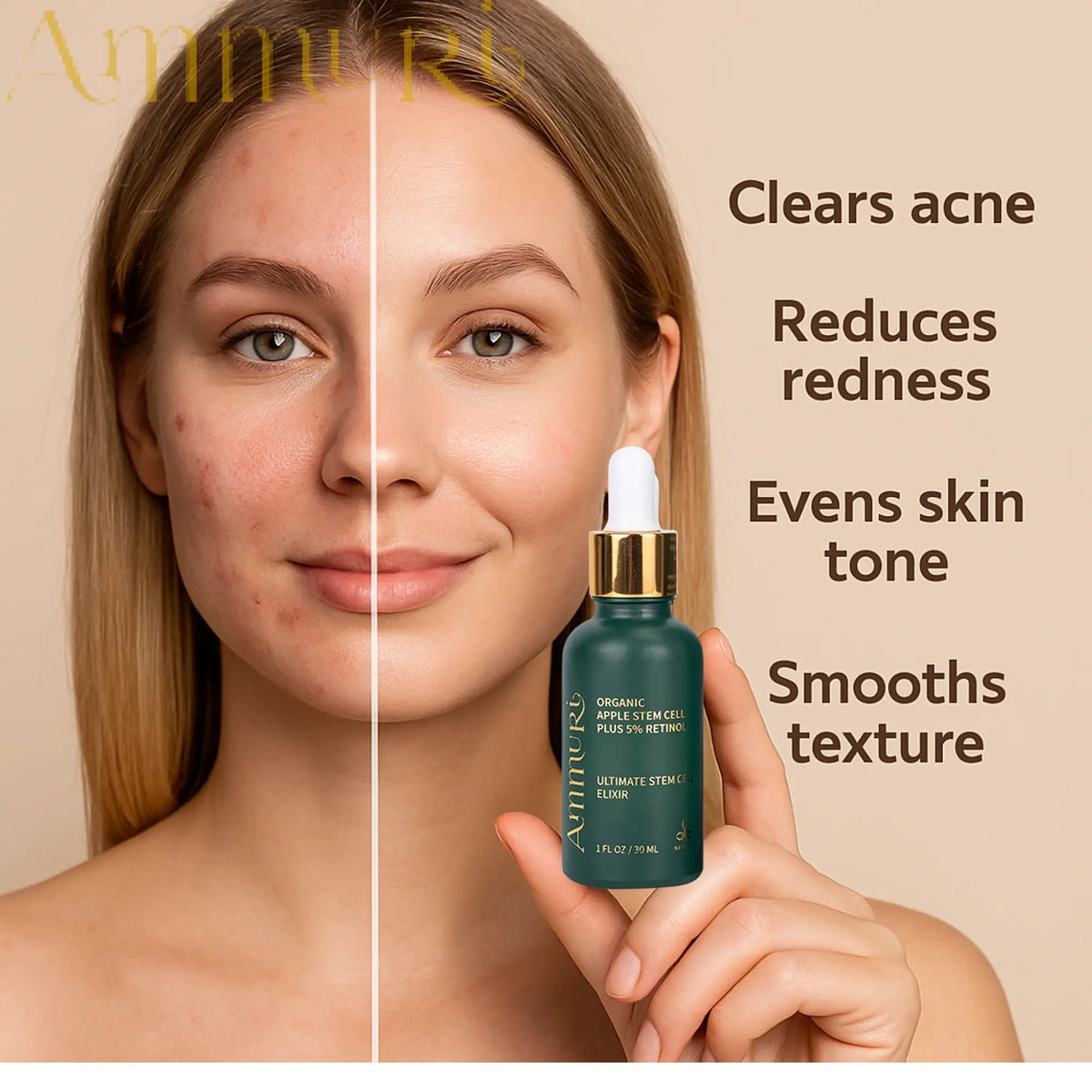 Ammuri Apple Stem Cell Retinol 5% Serum 30ml | High-Strength Evening Renewal