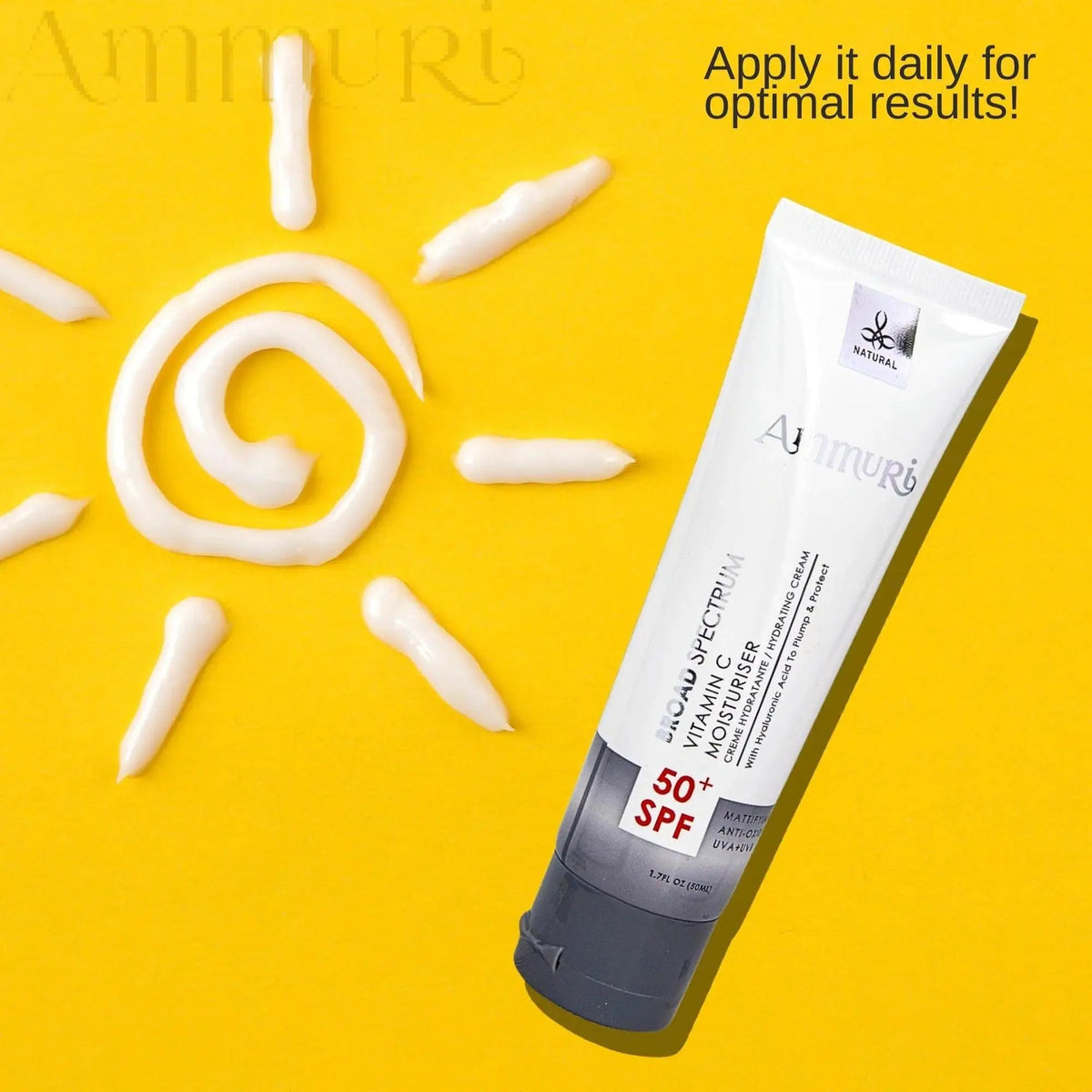 Ammuri Vitamin C Day Cream SPF50 - Brightening Moisturiser Sun Protection