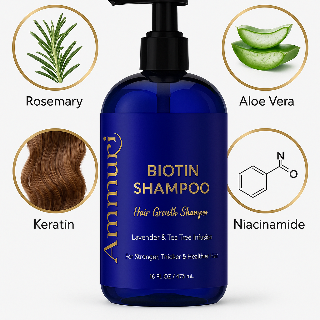 Ammuri Biotin & Caffeine Shampoo — Set of 2 x 473ml | Fuller-Looking Hair