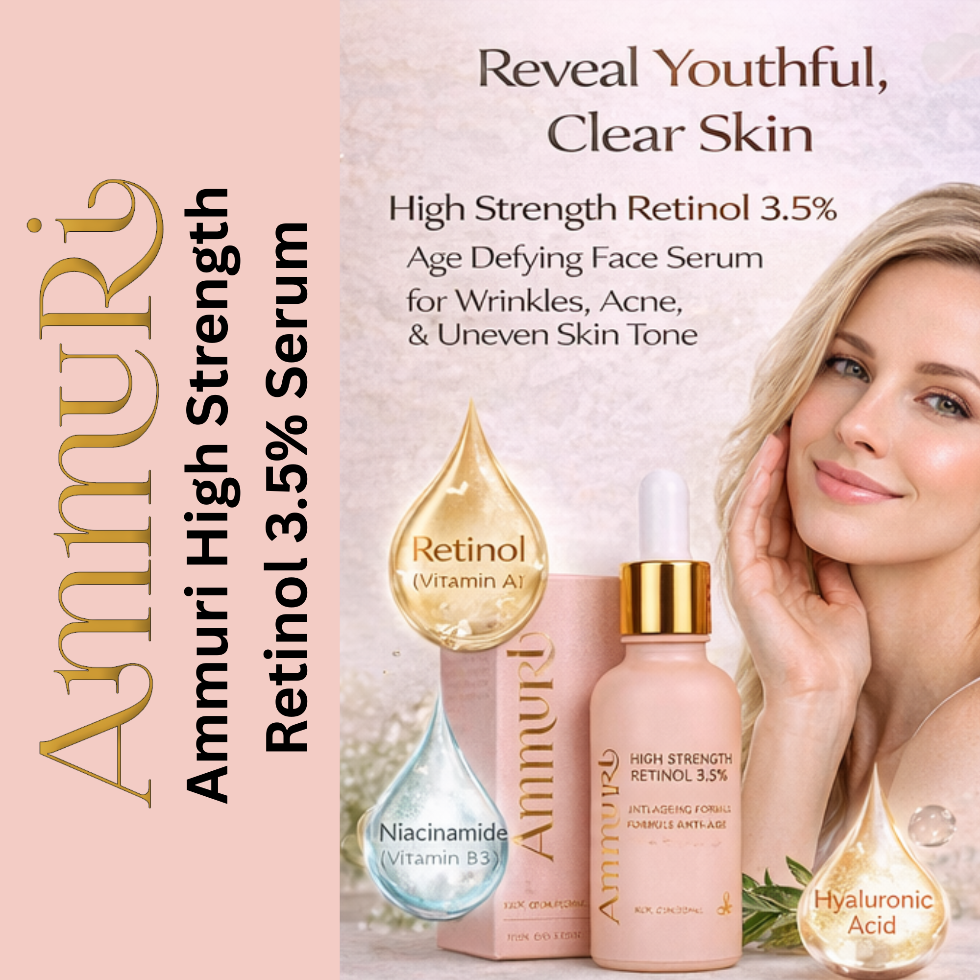 Ammuri 3.5% Retinol Face Serum | Fine Lines, Texture & Renewal | 30ml