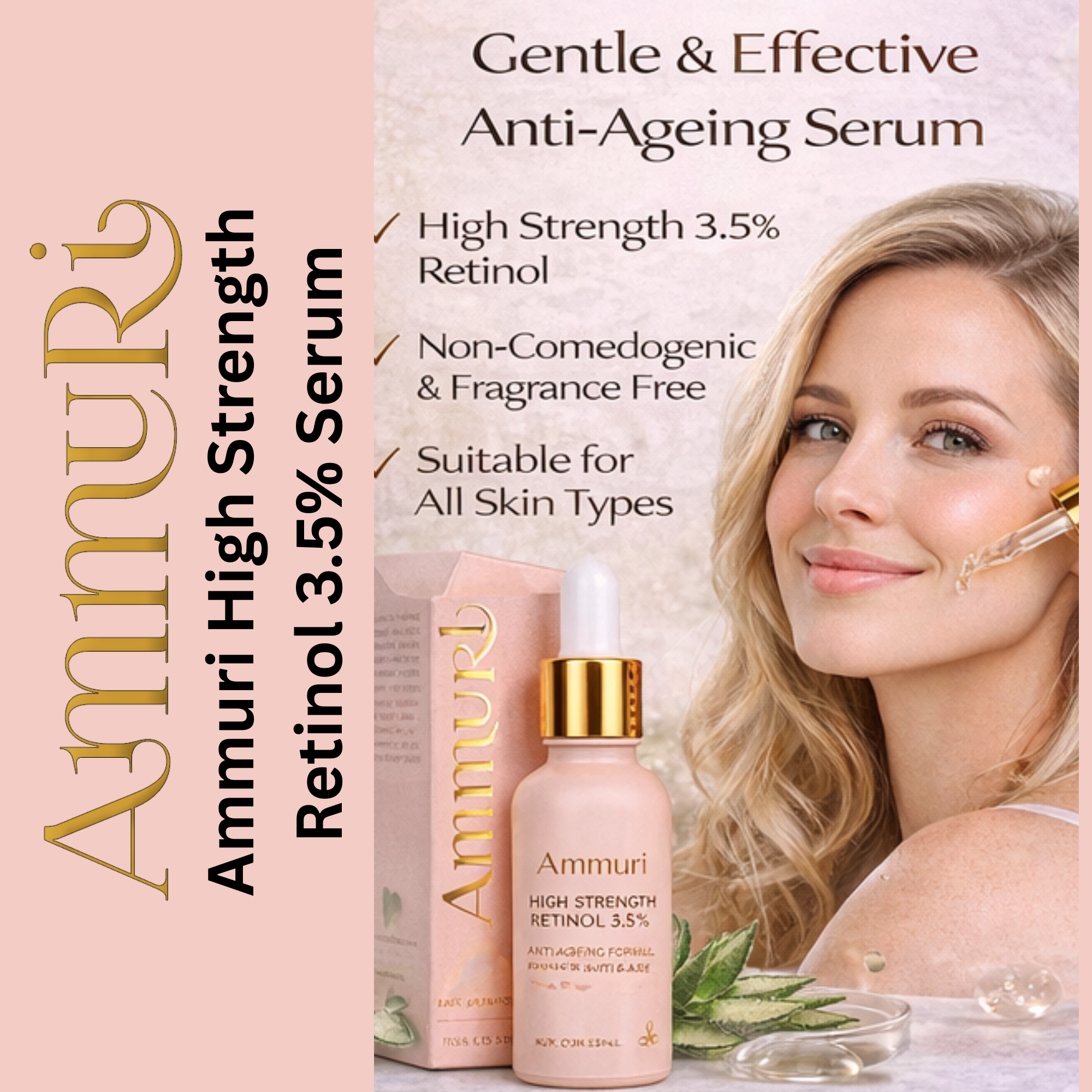 Ammuri 3.5% Retinol Face Serum | Fine Lines, Texture & Renewal | 30ml
