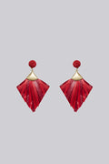 Anjou Raffia Statement Red Earrings