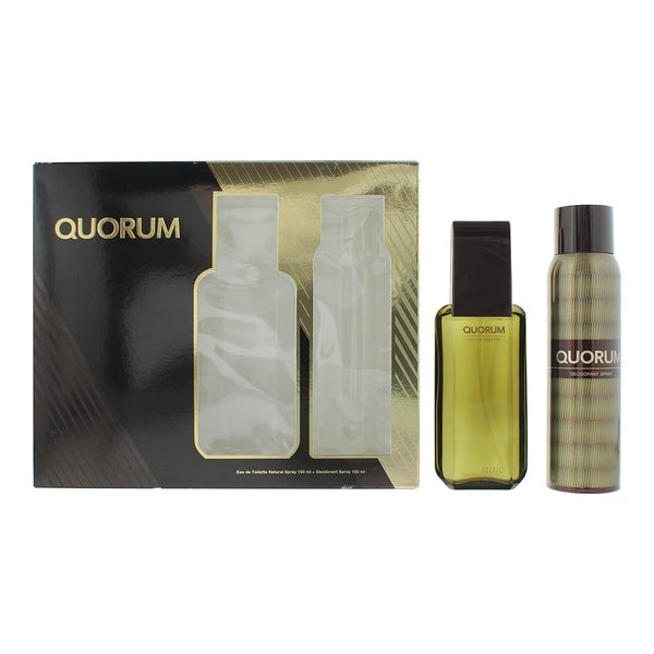 Antonio Puig Quorum Gift Set 100ml EDT + 150ml Deodorant Spray