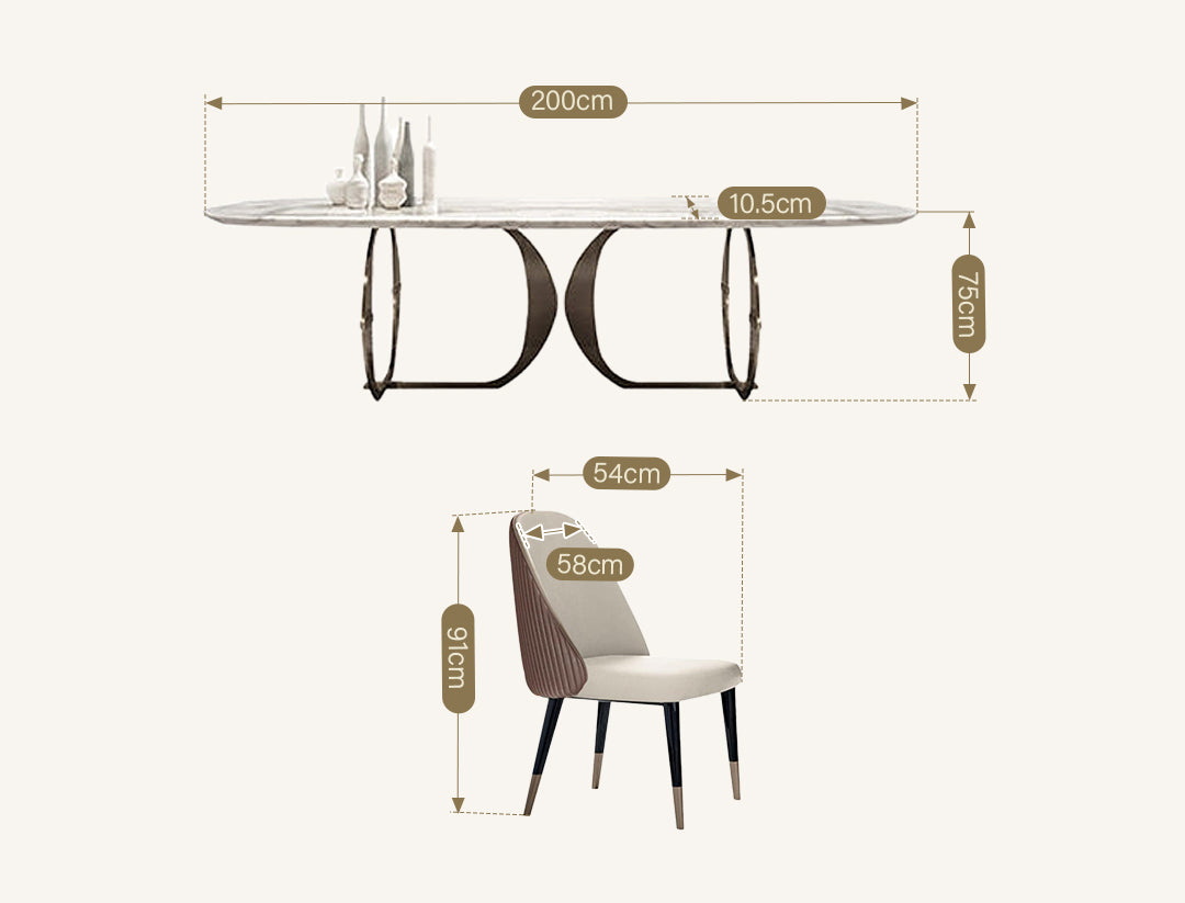 Arpen Dining Table, Marble, Dining Table Set