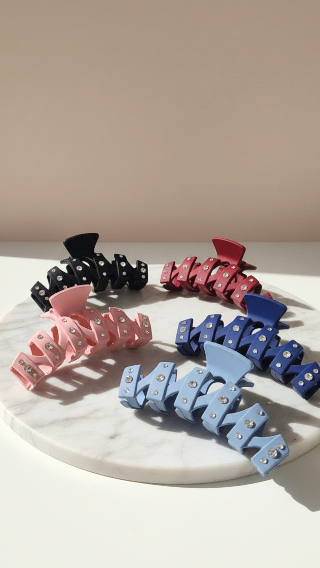 Pack of 12 Zig Zag Crystal Hair Claw Clamps