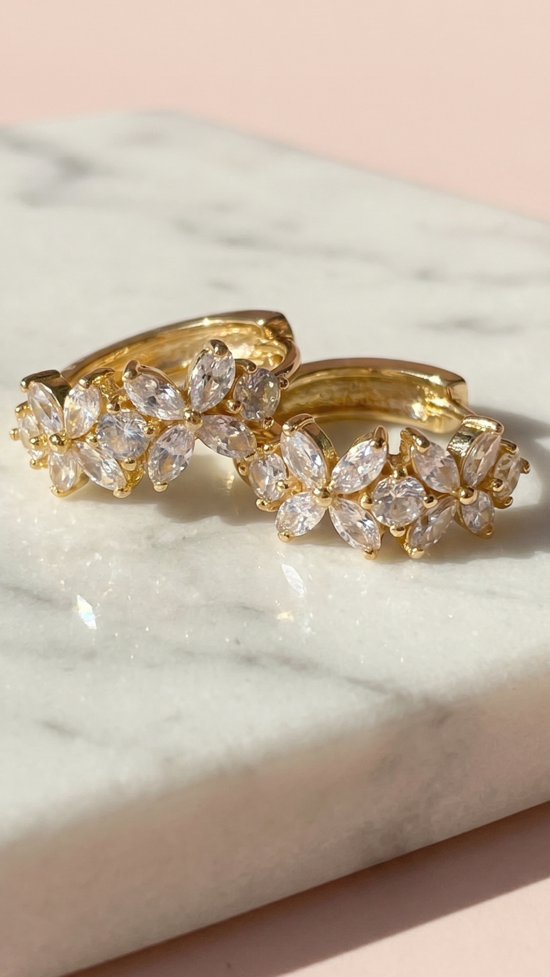 Crystal Huggie Hoop Earrings