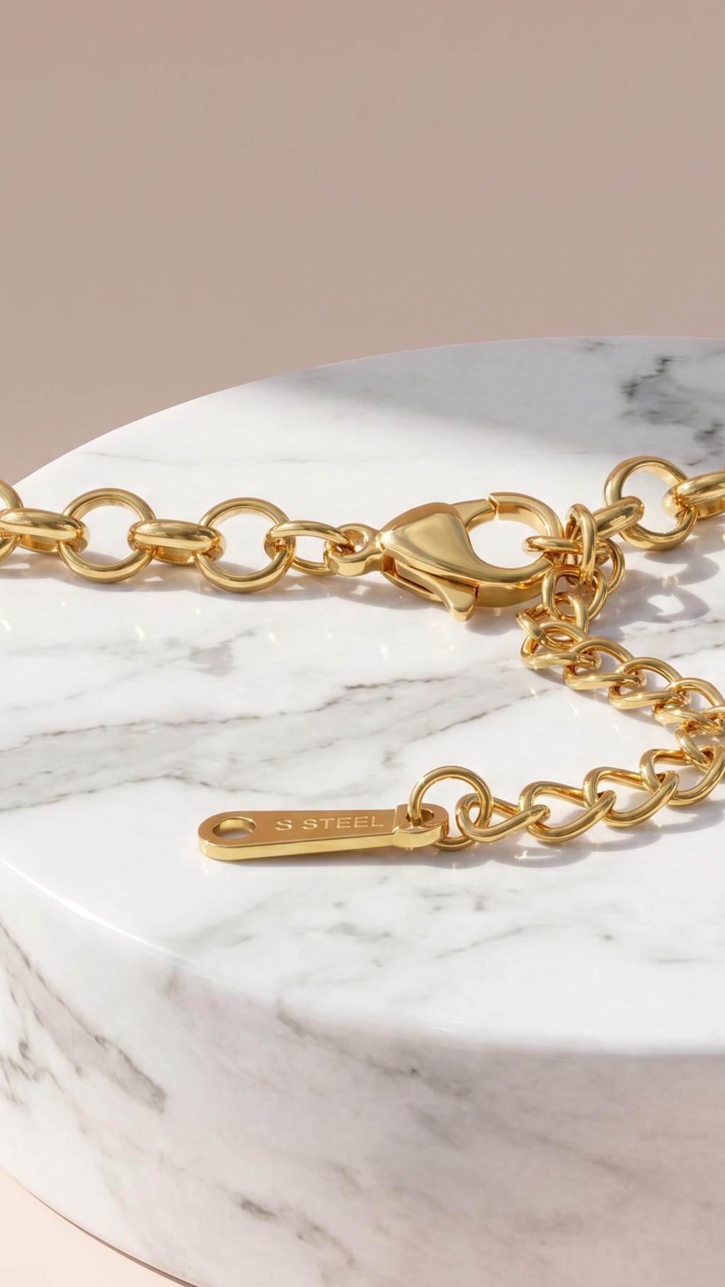 Gold Plated Stainless Steel Charm Necklace