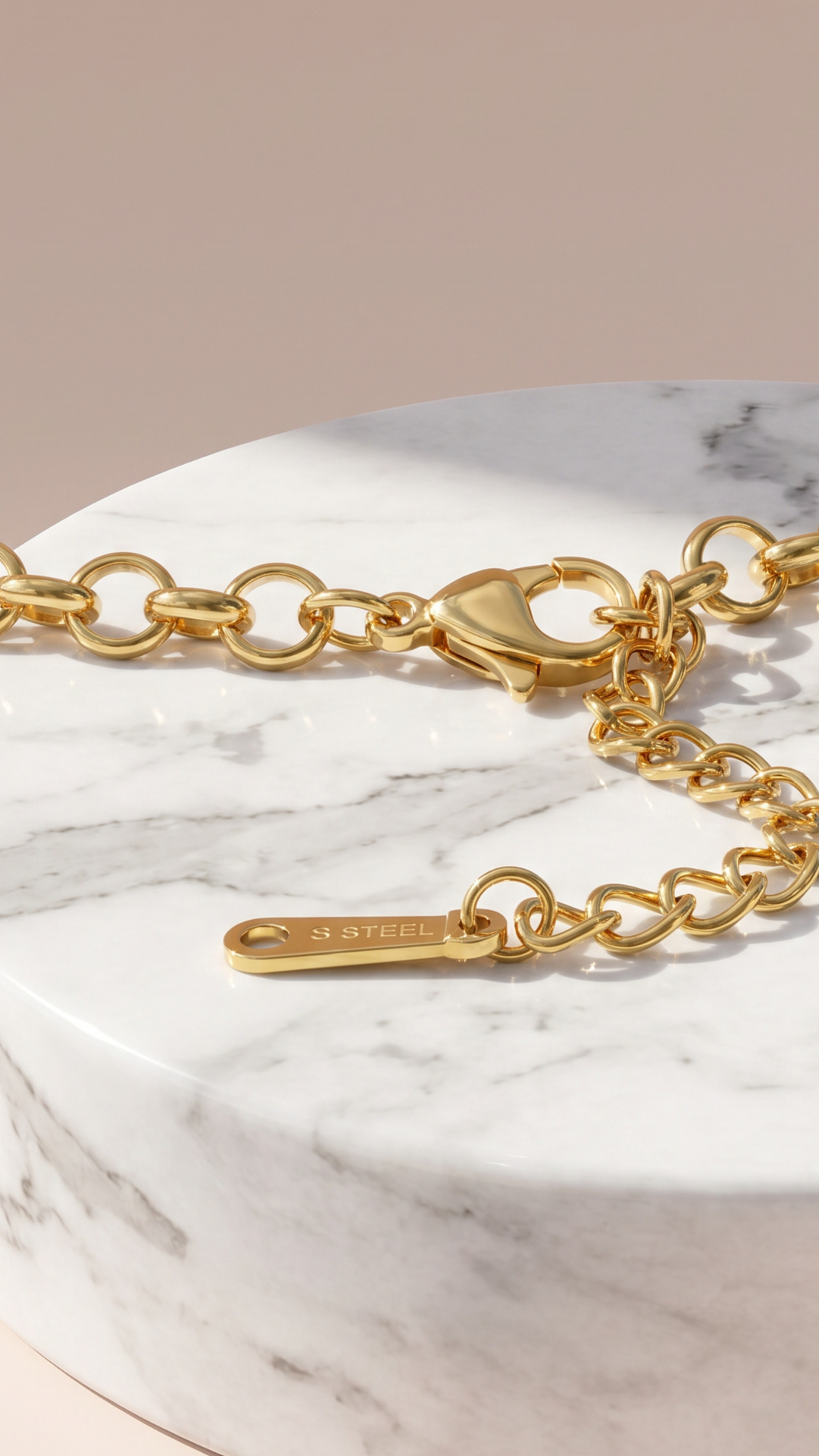 Gold Plated Stainless Steel Charm Necklace
