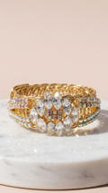 Gold Free Size Wrap Around Crystal Bracelet Cuff
