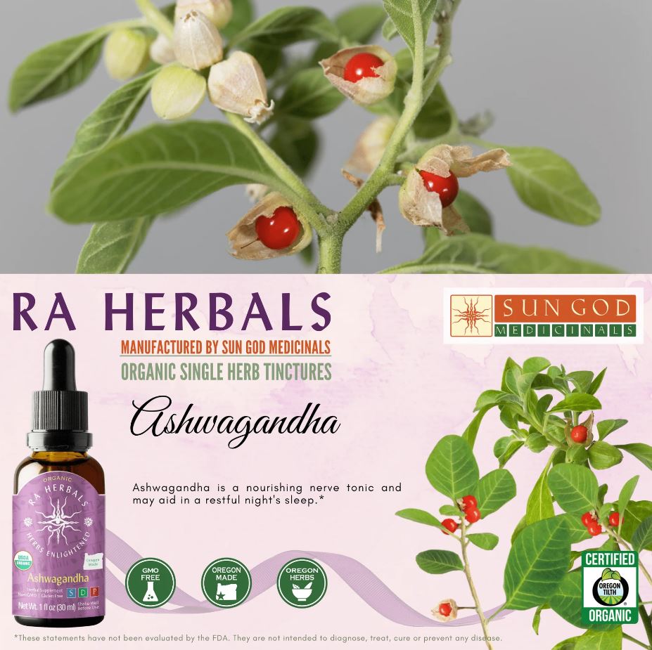Organic Ashwagandha Tincture - ARTHRITIS, RESPIRATORY DISORDERS, GYNAECOLOGICAL, CALMING