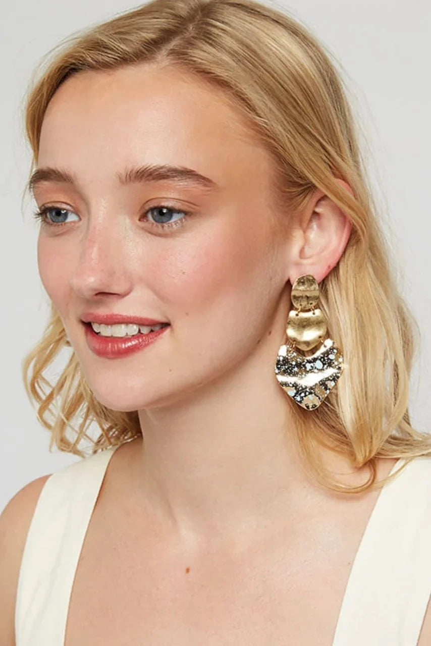 Asher Gold Large Pendant Earrings