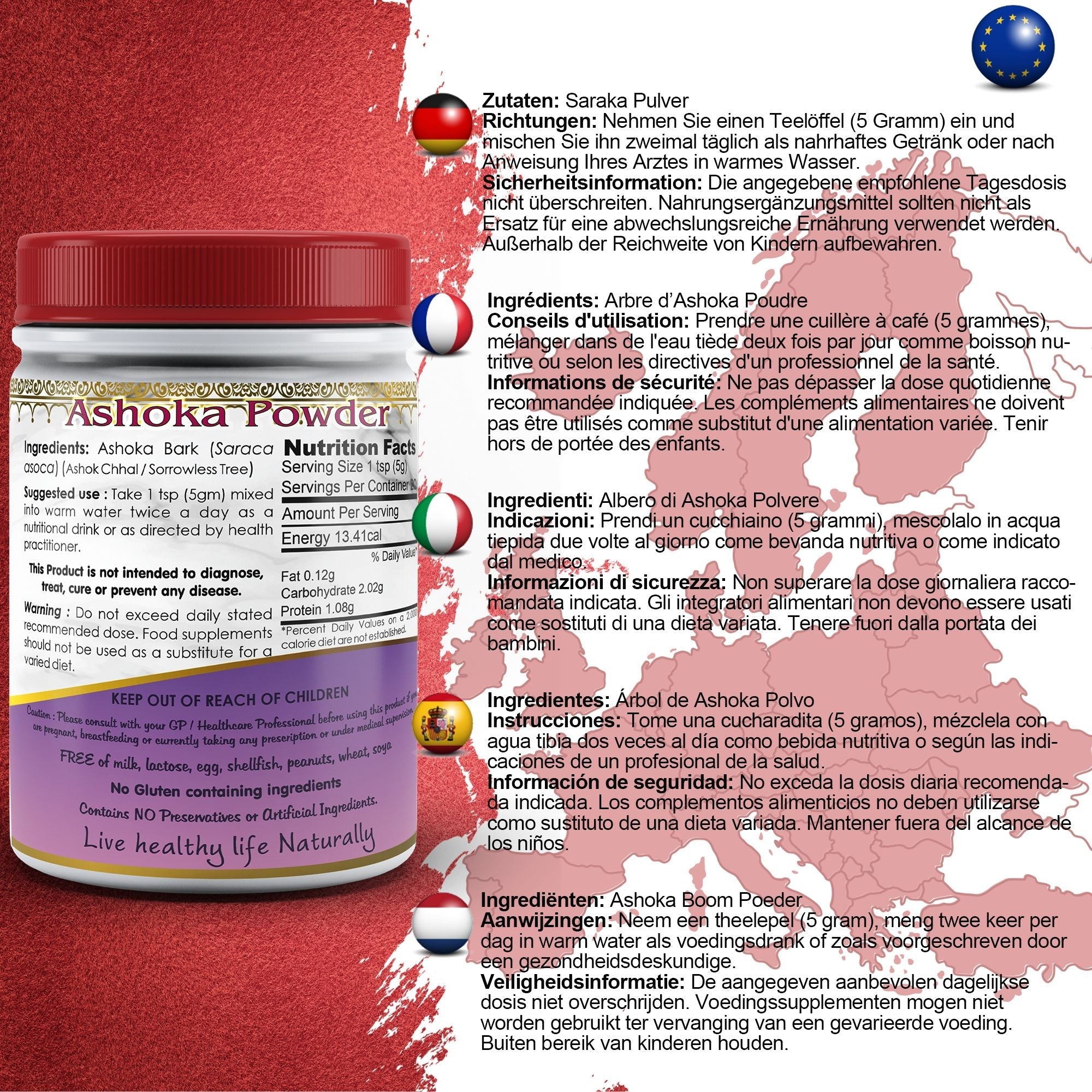 DivyaHerb Ashoka Powder 100 gram - Women's Wellness Support
