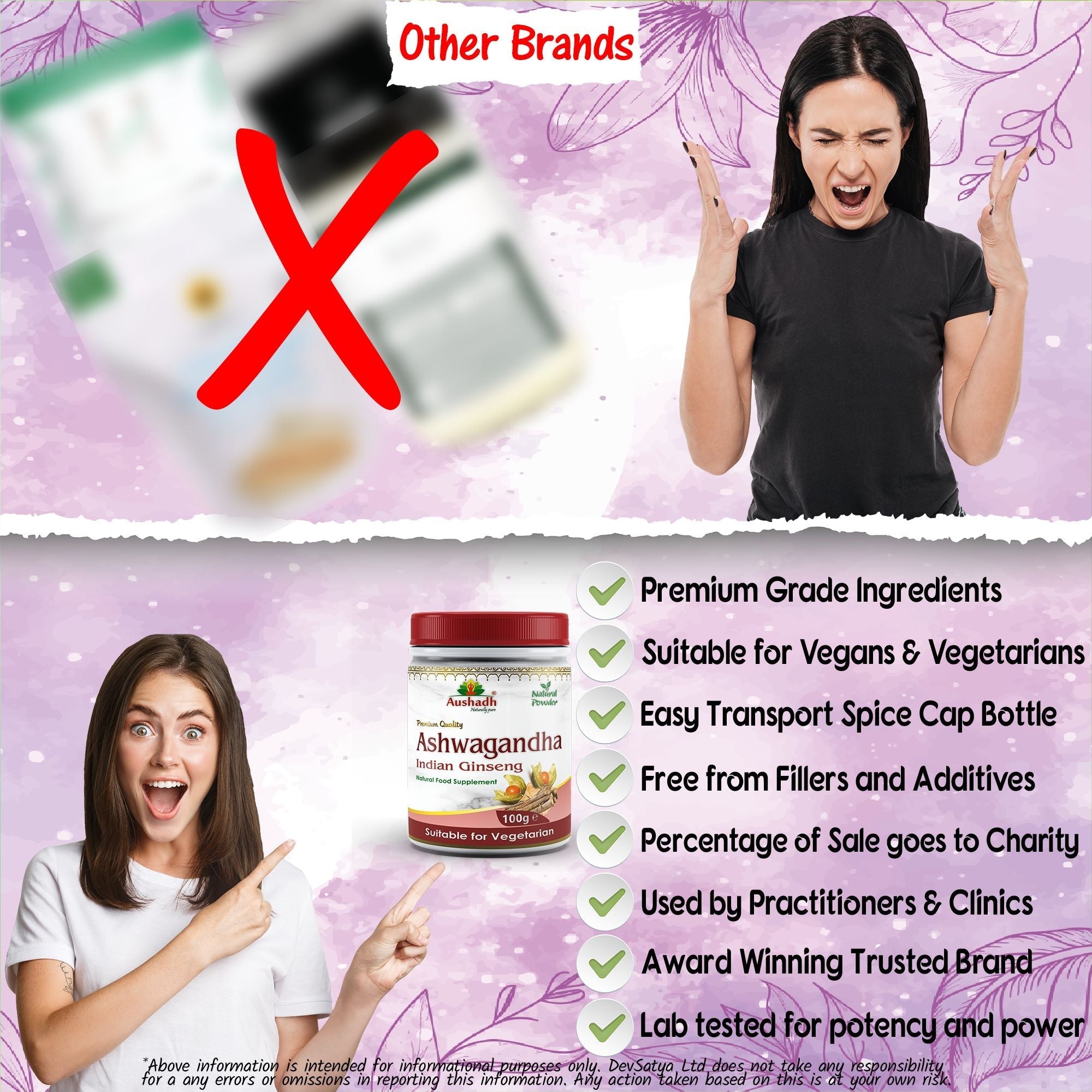Aushadh Ashwagandha Powder 100 gram - Calm & Balance Support