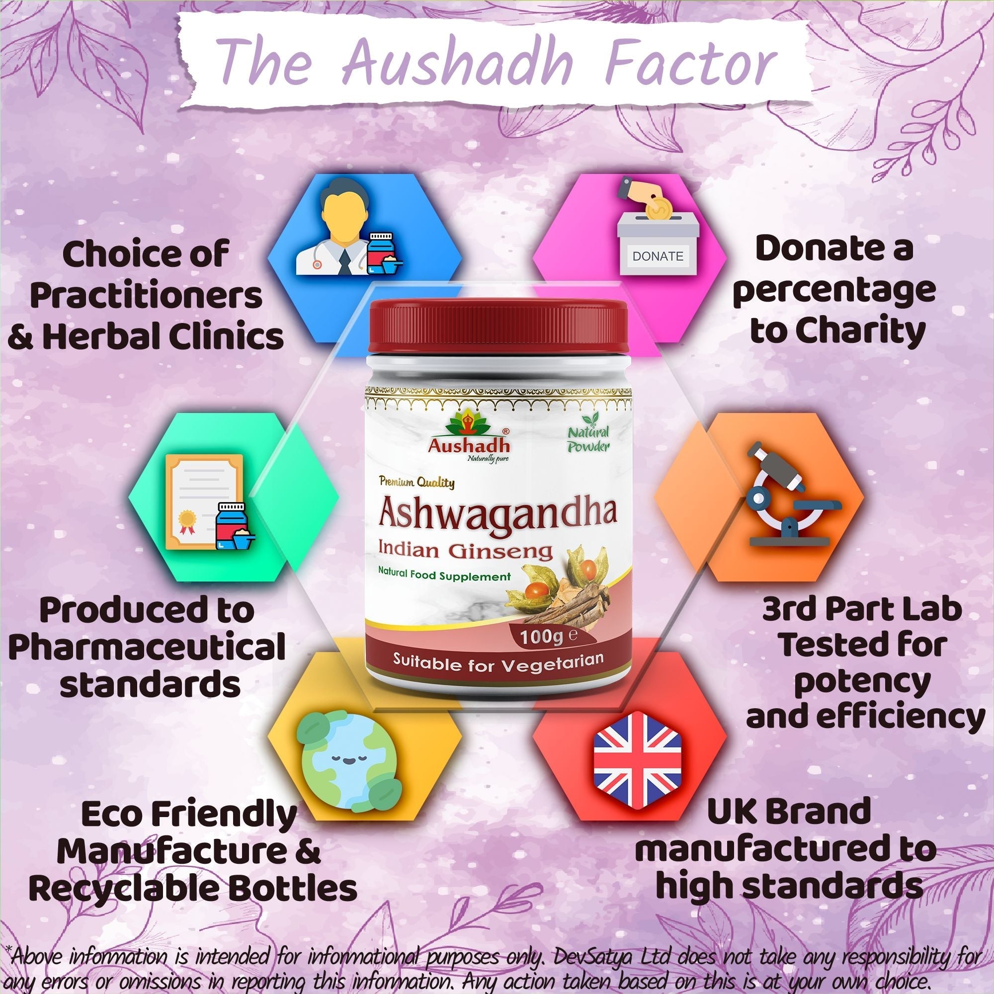 Aushadh Ashwagandha Powder 100 gram - Calm & Balance Support