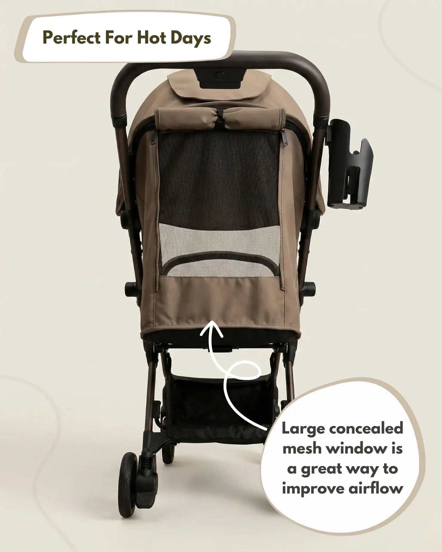 Venture Avio Compact Travel Baby Stroller - Truffle
