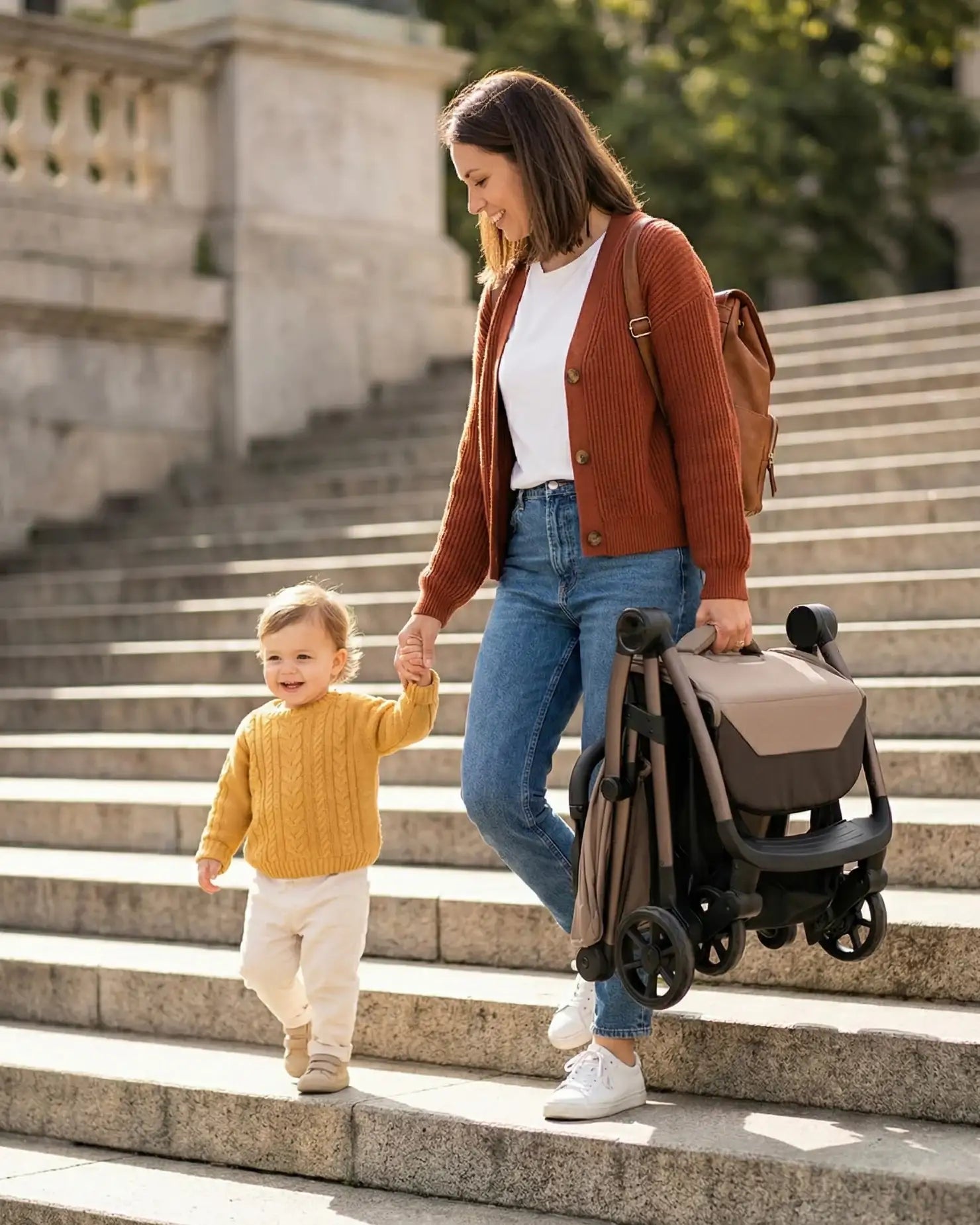Venture Avio Compact Travel Baby Stroller - Truffle