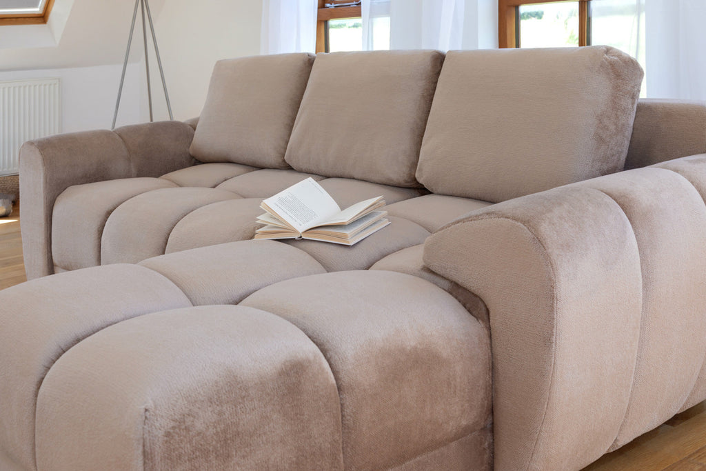 Azzuro  Universal Corner Sofa bed: Plush Velvet, Convertible Sofa with Storage