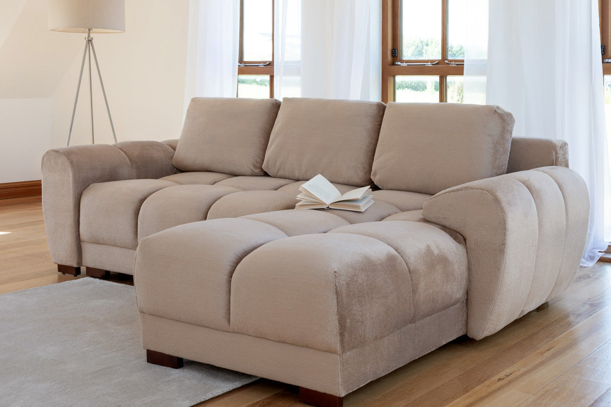 Azzuro  Universal Corner Sofa bed: Plush Velvet, Convertible Sofa with Storage