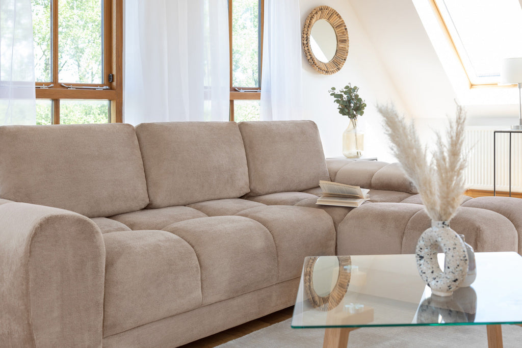 Azzuro  Universal Corner Sofa bed: Plush Velvet, Convertible Sofa with Storage