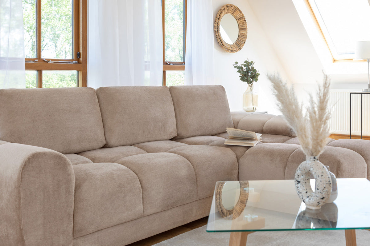 Azzuro  Universal Corner Sofa bed: Plush Velvet, Convertible Sofa with Storage