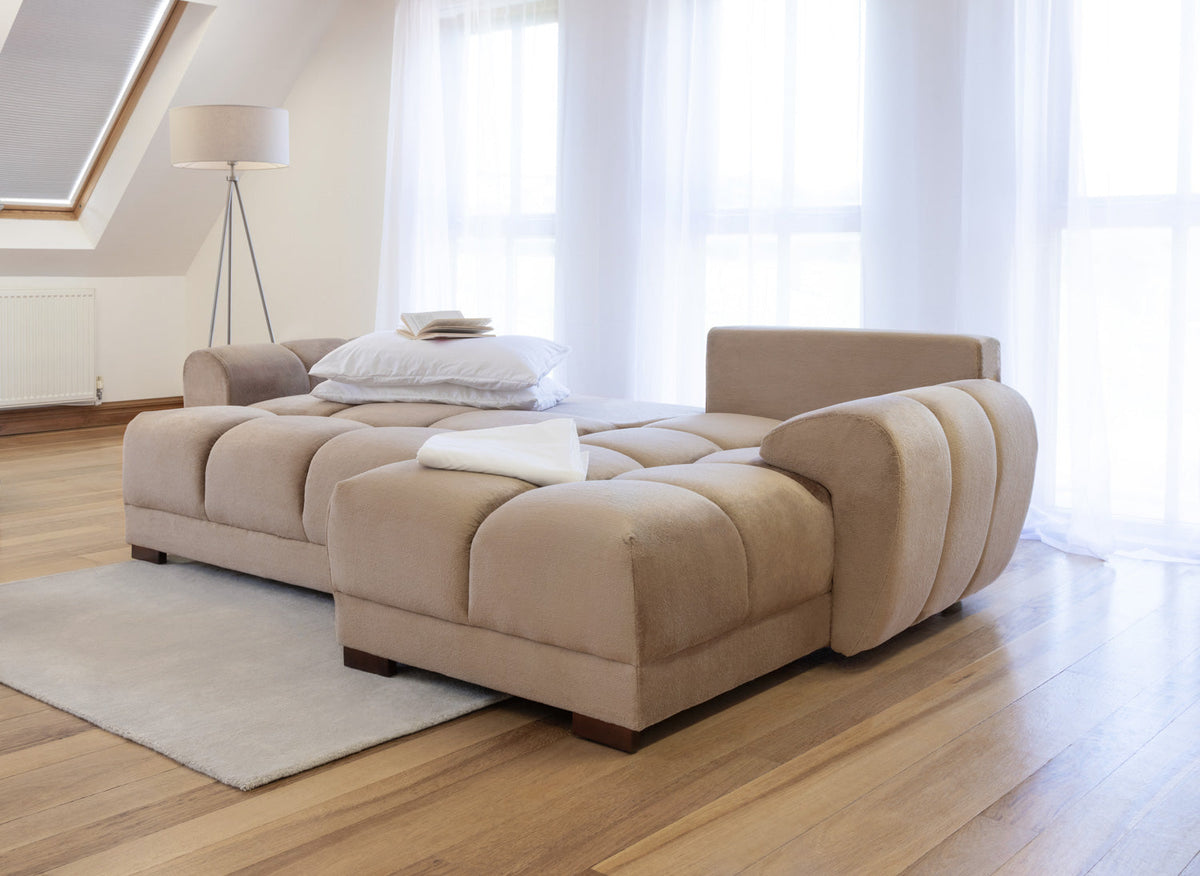 Azzuro  Universal Corner Sofa bed: Plush Velvet, Convertible Sofa with Storage