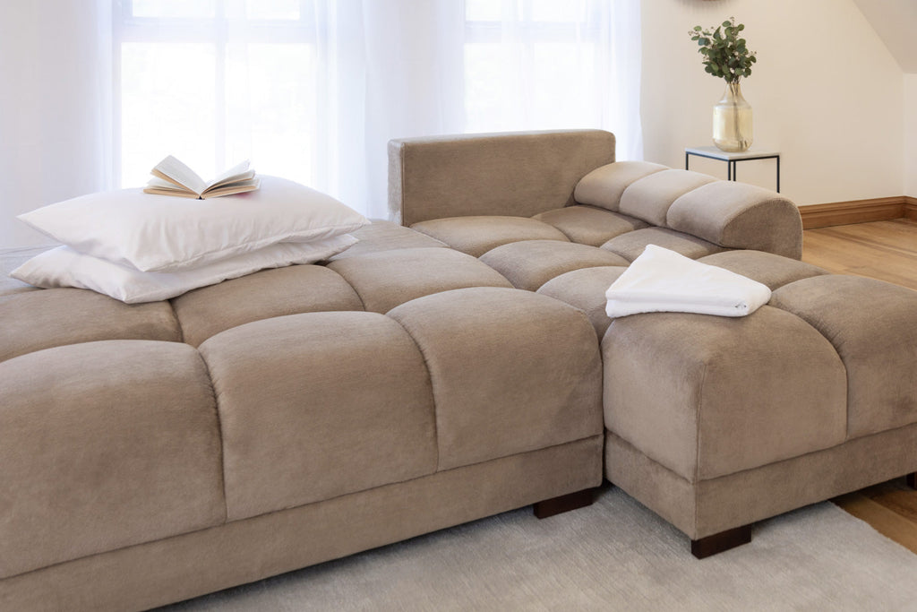 Azzuro  Universal Corner Sofa bed: Plush Velvet, Convertible Sofa with Storage
