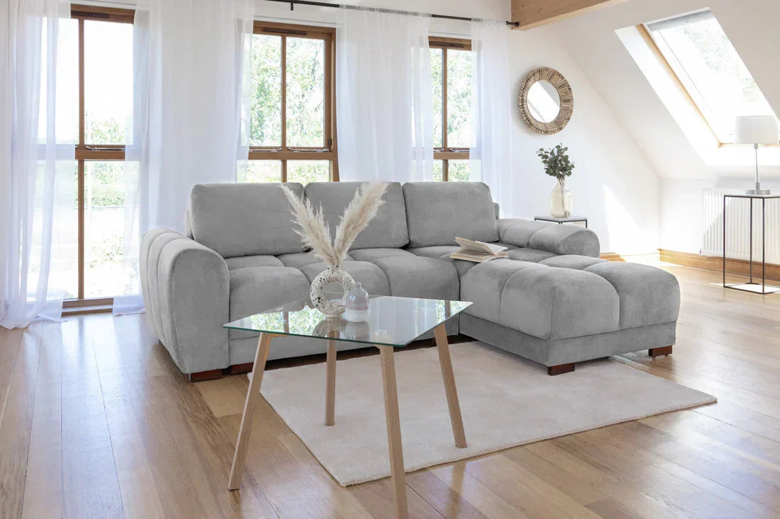 Azzuro  Universal Corner Sofa bed: Plush Velvet, Convertible Sofa with Storage