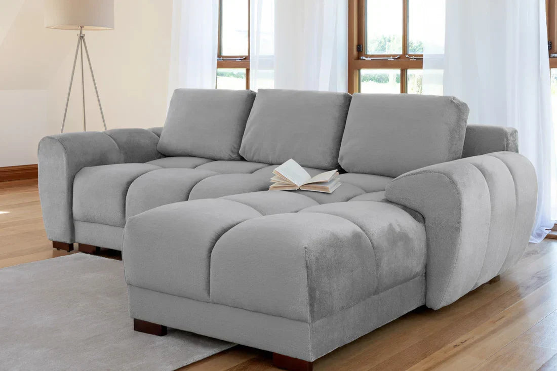 Azzuro  Universal Corner Sofa bed: Plush Velvet, Convertible Sofa with Storage