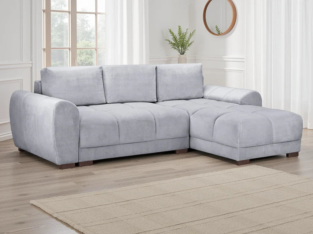 Azzuro  Universal Corner Sofa bed: Plush Velvet, Convertible Sofa with Storage