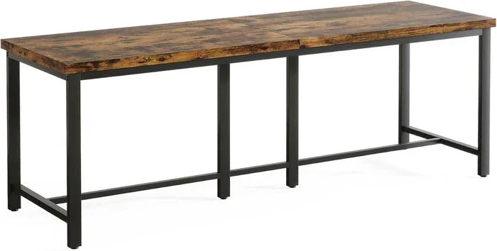 200cm Double Desk - 2-Person Home Office Extra Long Desk with Black Metal Frame