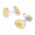 Baltic Amber With Opal Doublet Sterling Silver Cufflinks