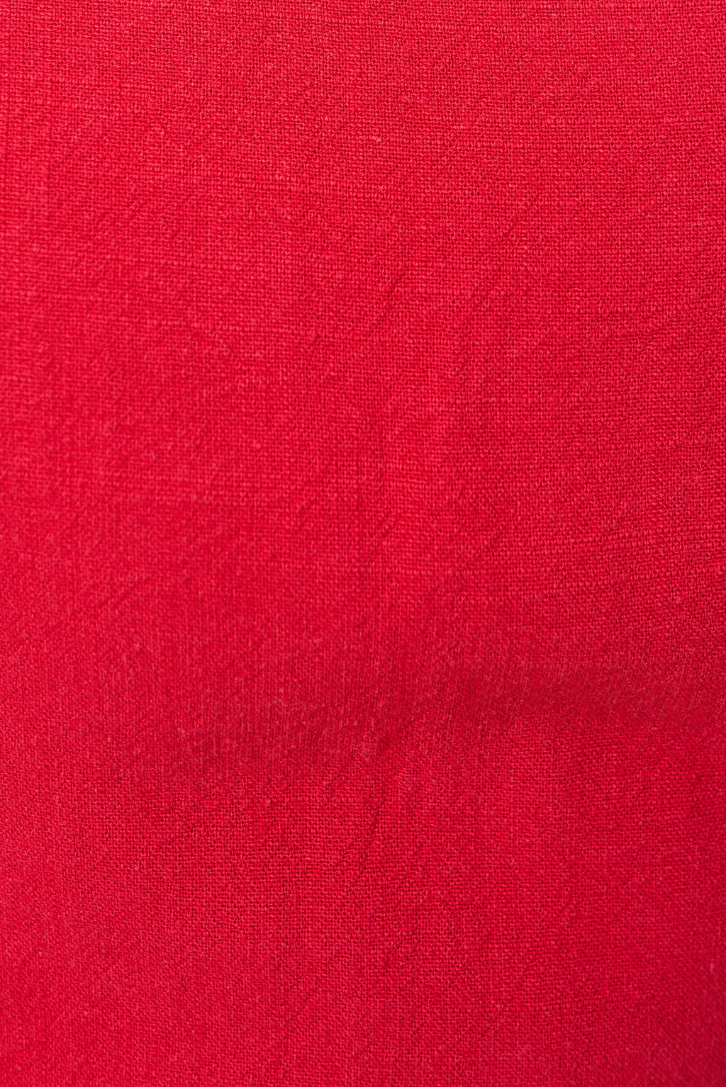 Baya Linen Mix Square Neck Midi Dress - Red