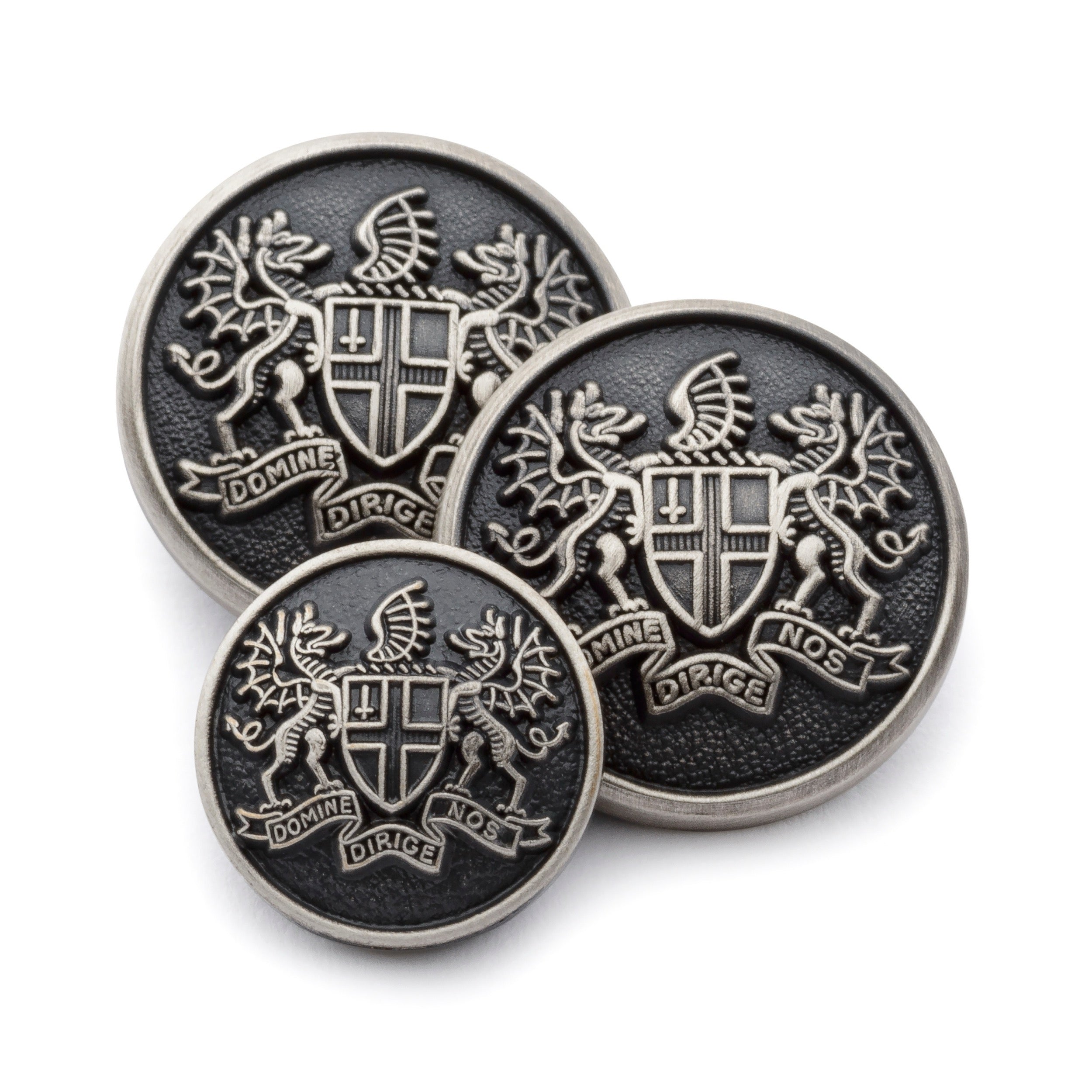 City Of London Blazer Button In Antique Silver