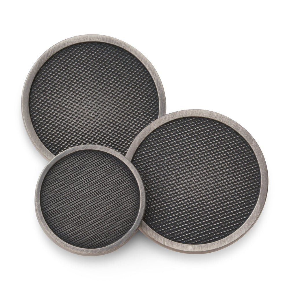 Diamond Weave Blazer Button In Antique Silver