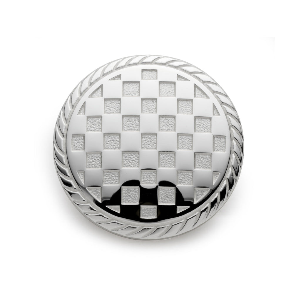 Checkerboard Blazer Button Set In Silver