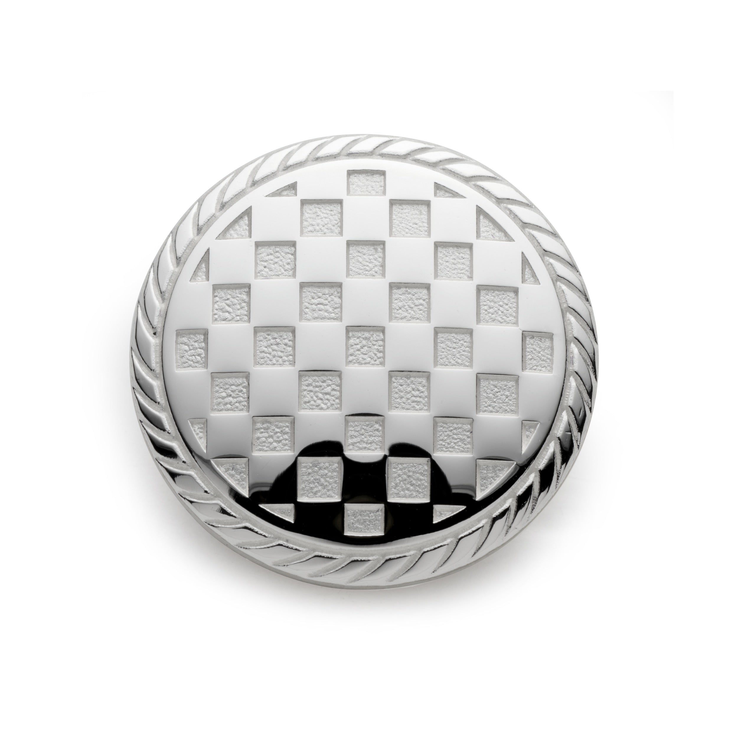 Checkerboard Blazer Button Set In Silver