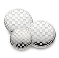 Checkerboard Blazer Button Set In Silver