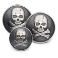 Skull & Crossbones Blazer Button In Antique Silver