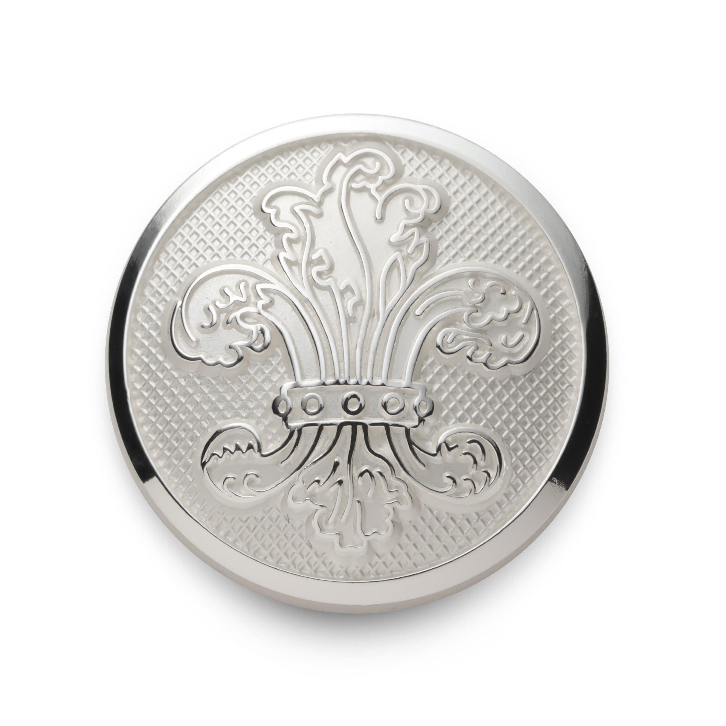 Fleur De Lys Blazer Button In Silver