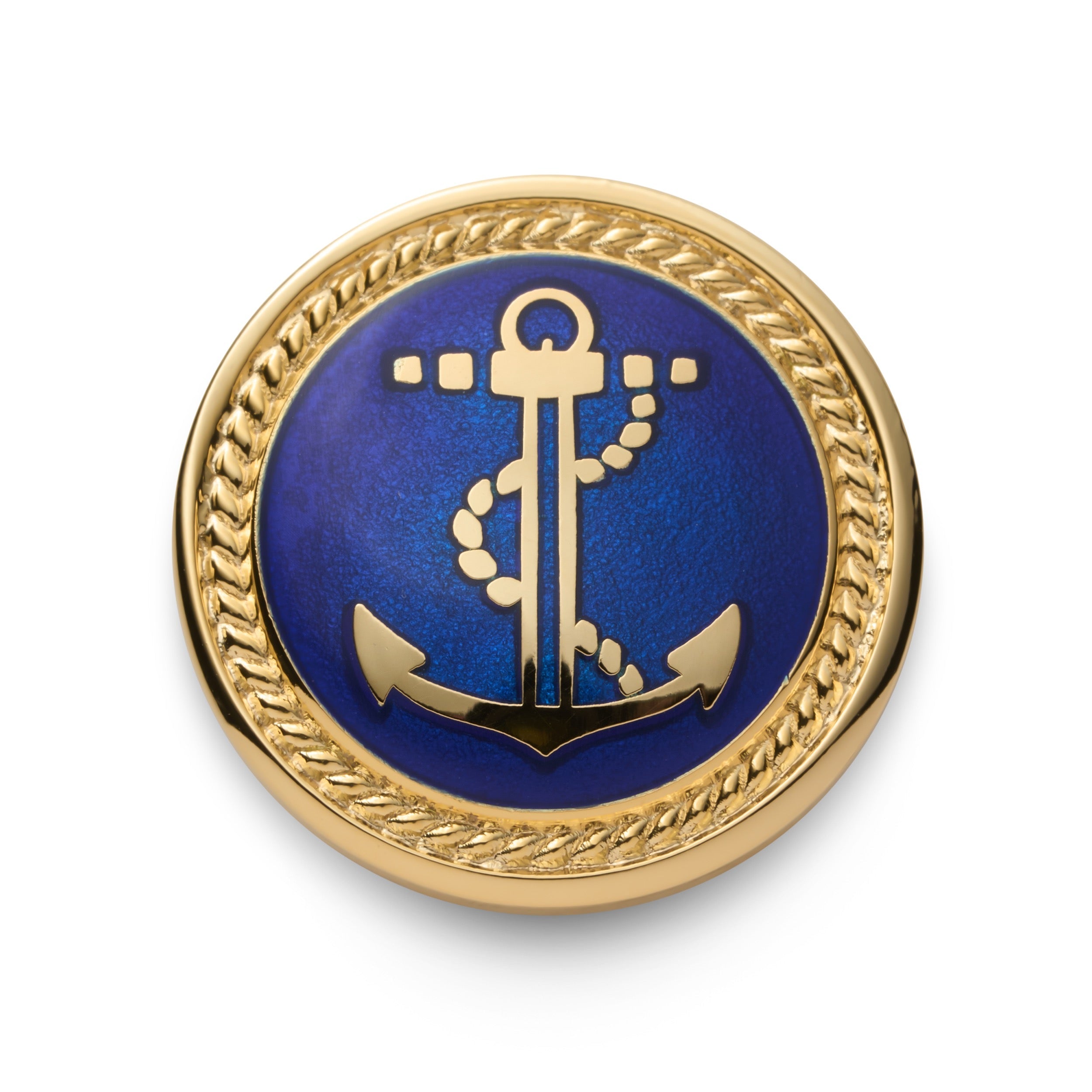 Anchor Blazer Button Set In Gold And Royal Blue
