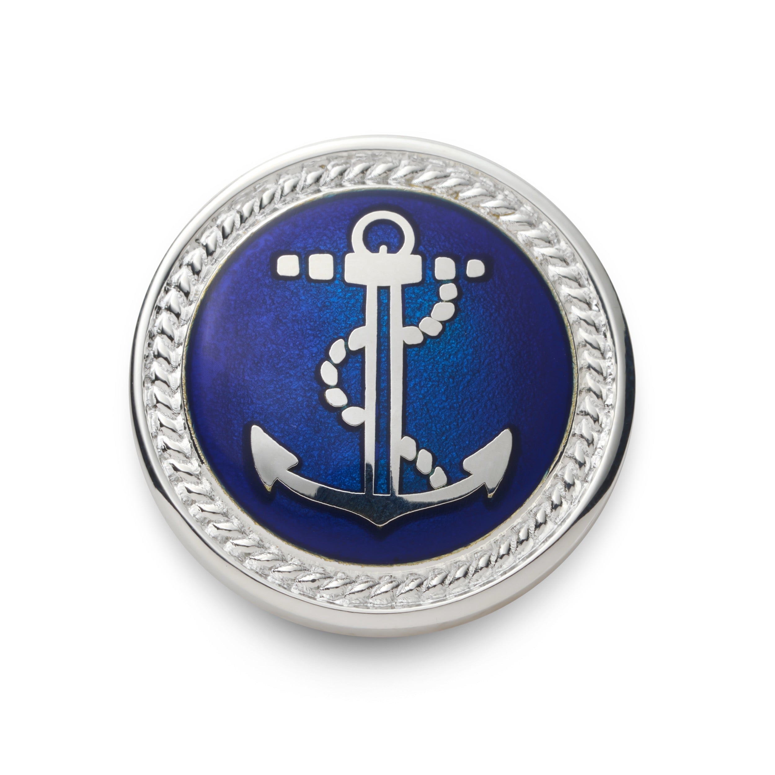 Anchor Blazer Button Set In Silver And Royal Blue