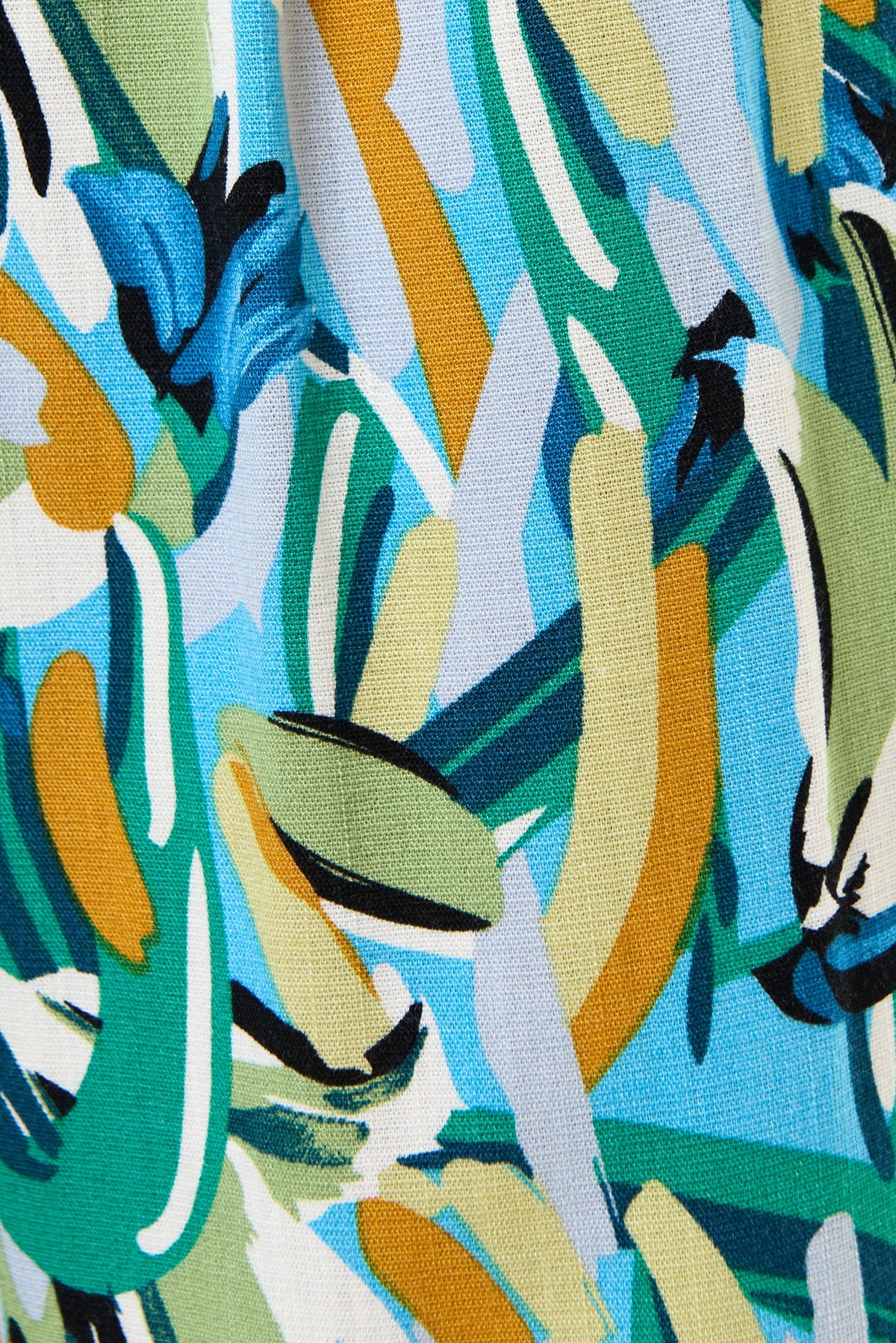 Corrine Brushstroke Print Short Sleeve Midi Dress - Green