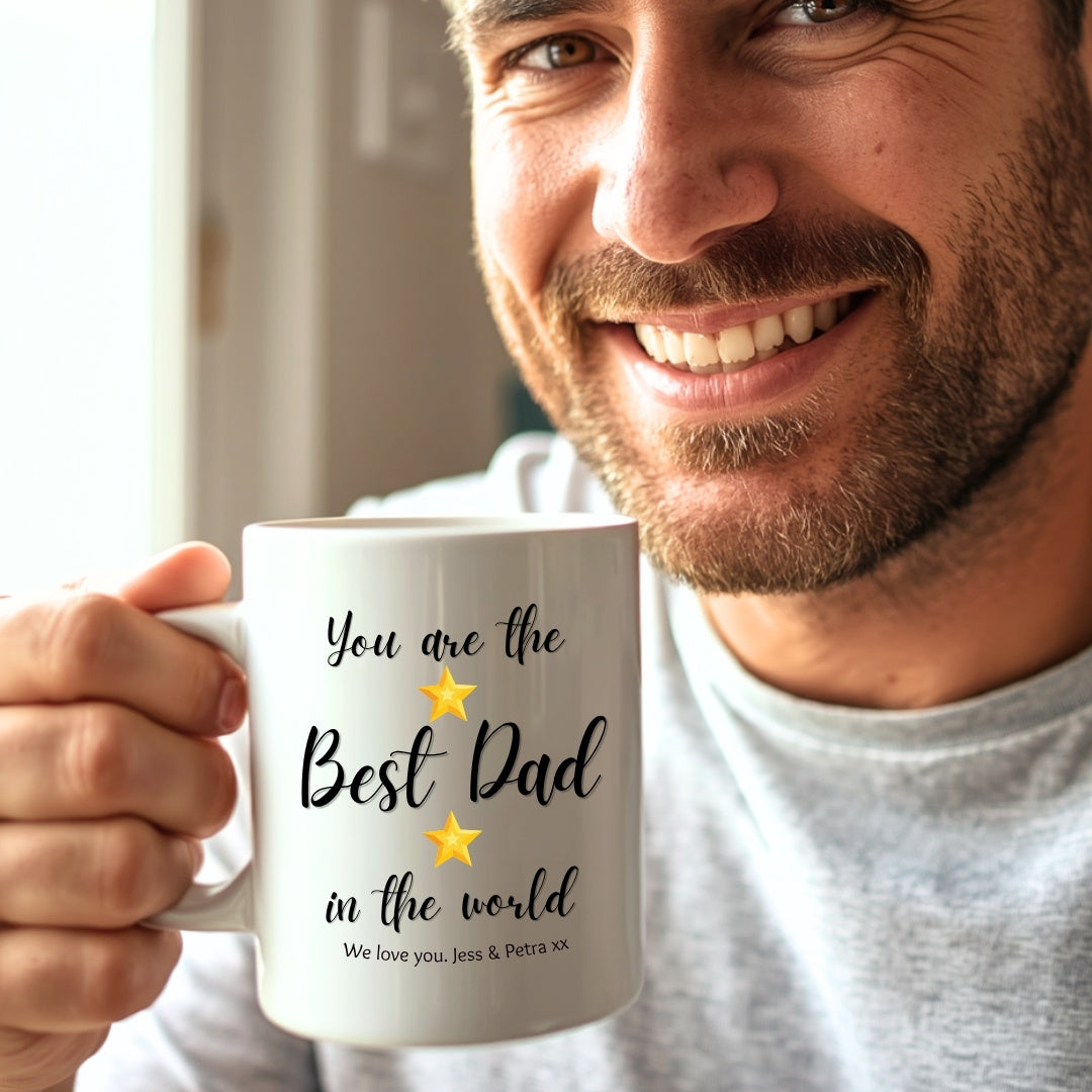 Personalised Best Dad Stars Mug | Birthday Father's Day Gift