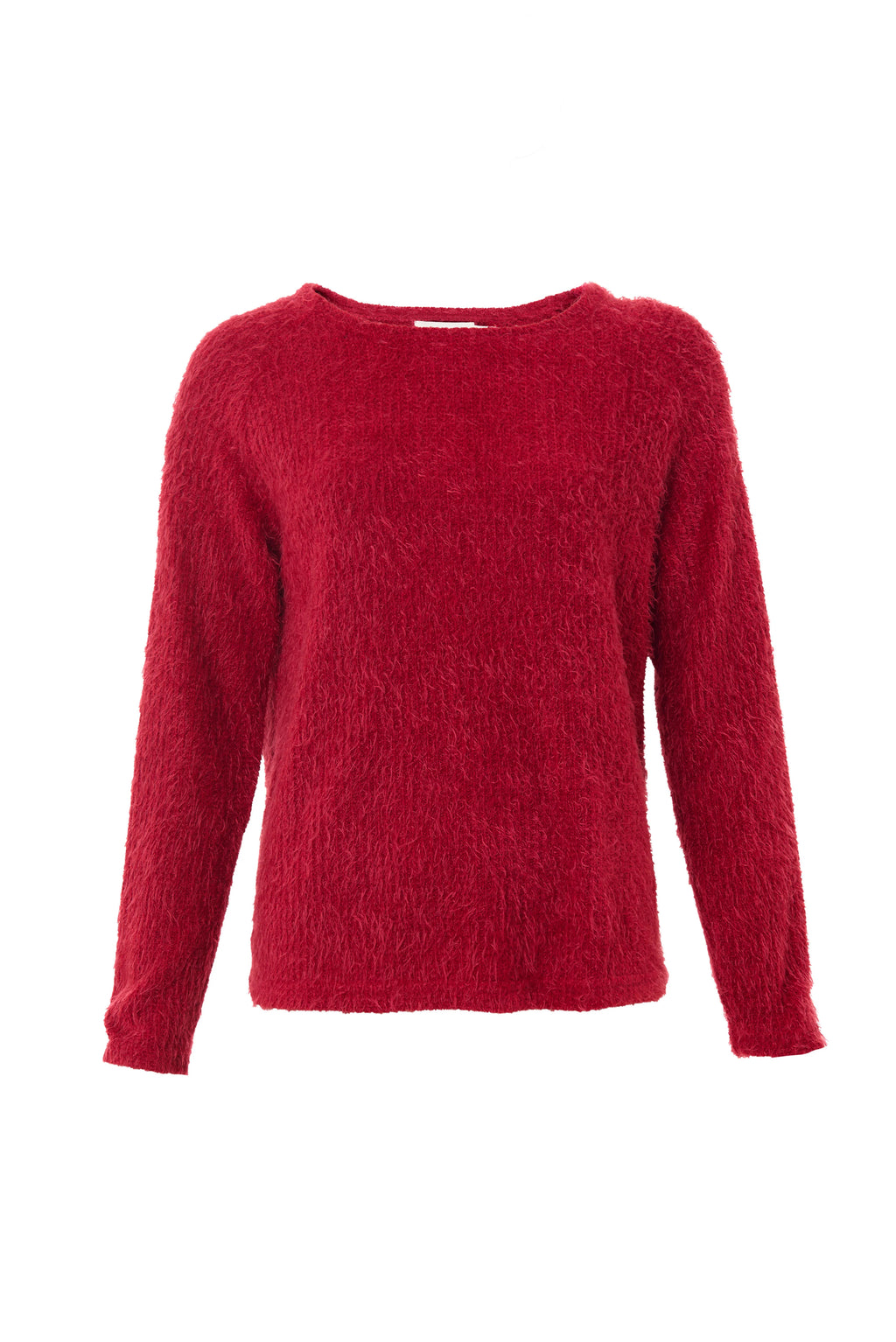 Blanka Eyelash Long Sleeve Jumper - Red